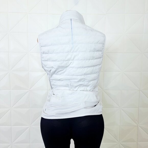 Lululemon Women's White Sleeveless Full-Zip Down For A Run Puffer Vest Size M - Picture 4 of 9